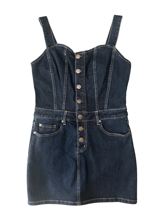 Shyanne Dresses & Skirts - Shyanne Dark Blue Denim Button-Front Women's Dress size S cotton